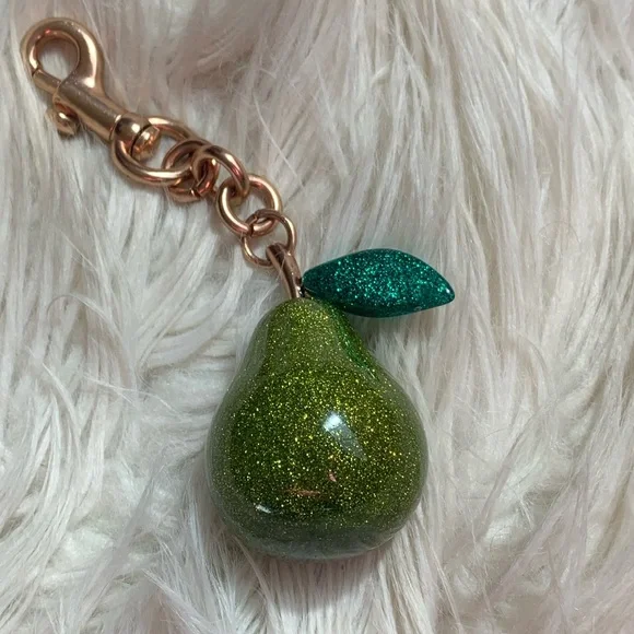 Glittery Pear with Leaf Bag Charm - Picture 3 of 10